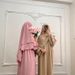 Verve Women's Clothing Dubai Turkey Solid Color Pleated Loose Dress With Headscarf Two-layer Hijab P333_ecoleips.com