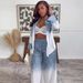 Elegant Contrast Color Long Sleeve Blouse & High-Waist Pants Set – African-Inspired Office Casual Outfit For Women_ecoleips.com