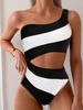 Sexy One Shoulder One Piece Swimsuit Swimwear Women's Bodysuit Female Body Bathing Suit For Pool Beachwear Jumpsuit Outfit_ecoleips.com