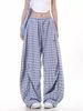 American Blue Curved Knife Checkered For Children In Spring Summer 2025, Loose And Lazy, With A Drooping Feeling, Wide_ecoleips.com