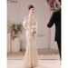 Cheongsam Toast Dress Light Luxury Mermaid Gown For Brides Summer Wedding Engagement Party Annual Wear Women's Clothing_ecoleips.com