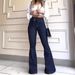 Women's Clothing Hot Selling High Waist Hip Lace Flared Pants Wide Leg Pants Jeans Women_ecoleips.com