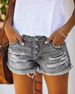 Women's Clothing Trendy Ripped Tassel Denim Shorts Straight Breasted Women's Hot Pants_ecoleips.com