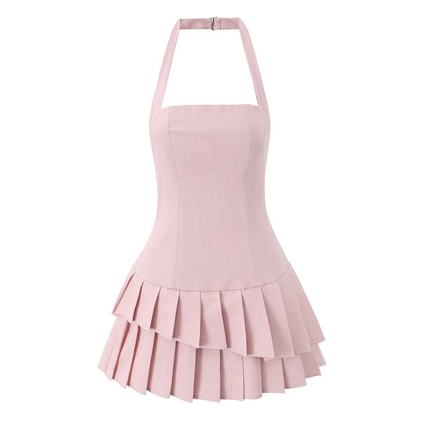 Women's Clothing Halter Neck Pleated Mini Skirt For Women Classic Fashionable Versatile Style Clothing For Formal & Casual For Women_ecoleips.com