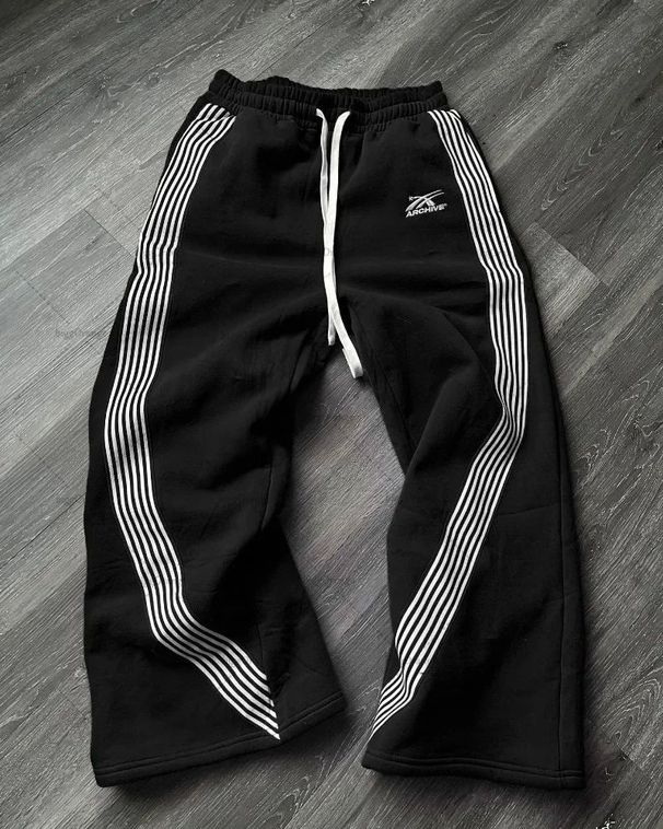 Fashion Brand American Hip Hop Casual Sports Pants Men And Women Personality Street Loose Straight Side Striped Sweatpants Trousers Cross Border_ecoleips.com