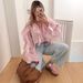 2025 Spring Summer Lady V-neck Ruffled Long Sleeve Shirt European And American Fashion Commuter Women's New Style_ecoleips.com