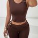 2025 Summer New European And American Women's Fashion Crop Sleeveless Top Tight Bodycon Pants Set For Women_ecoleips.com