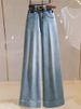 Women's Clothing Light Blue High Waist Wide Leg Jeans For Women Spring New Loose Straight Slim Drape Mopping Flared Pants_ecoleips.com