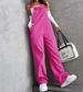 K Retro Pocket Solid Color Straight Tube Workwear Overalls, Loose And Fashionable Casual Pants For Women_ecoleips.com