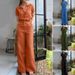 Women's Clothing Fashion Suits Lapel Cotton And Linen Solid Color Cotton-Linen Short Sleeve Top & Wide-Leg Pants Set – Elegant Casual Outfit (S-5XL)_ecoleips.com