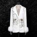 Women's Clothing Heavy Duty Light Luxury Blazer, New Style, Single Button Rhinestone Embellished Waist Revealing High End Blazer._ecoleips.com