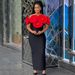 Women's Sexy Off-Shoulder Bandage Dress Elegant Sophisticated Formal Wear with Three-Dimensional Floral Pattern_ecoleips.com