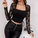 European And American Cross-border 2026 Spring New Elegant Women's Square-neck Lace Spliced Knitted Slim-fit Top With_ecoleips.com