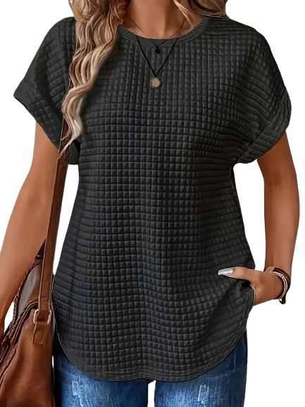 Top, Short Sleeves, Women's Crew Neck, Comfortable Casual T-Shirt, Women's Comfortable Casual Style_ecoleips.com