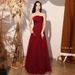 Toast Dress Bride 2025 New Long Wine Red Wedding Evening Dress Sexy Tube Top Atmospheric Satin Slim Female_ecoleips.com