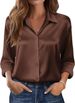 Aria Basics Aria Basics New European And American Cross-border Satin Women's Long-sleeve Silk Button-up Shirt For Autumn_ecoleips.com