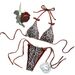 Leopard Print Halter Neck Bikini Two Piece Beach Swimsuit For Women Sexy American Style 2026 High Selling_ecoleips.com