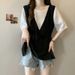 Women's Clothing Two Piece Short Sleeved Shirt New Summer Style Fat Mm Slimming Drawstring Waist Cover Belly Casual Age Reducing Tops_ecoleips.com