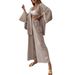 Women's Clothing New Cotton And Linen Suit Cardigan Long Sleeved Top Pocket Wide Leg Trousers Two Piece Set_ecoleips.com
