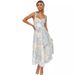 Cross-Border Foreign Trade 2024 Summer Slim Fit Waist-Cinching V-Neck Strap Printed Mid-Length Dress For Women_ecoleips.com
