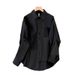 Women's Clothing Waffle Stitching Two Piece Shirt Women's Early Autumn Loose Casual Tops_ecoleips.com