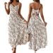 Women's Patchwork Belted Pasta Dress Summer Long Dress for Beach Vacation Seaside Casual Women's Clothing_ecoleips.com