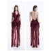 French Niche Design Sense Three-Dimensional Flower Little Style Halter Sexy Backless Bodycon Small Formal Dress_ecoleips.com