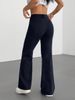K New Flared Pants High Waisted Straight Leg Casual Micro Flared Women's Pants With Pockets And Wide Legs_ecoleips.com