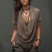 Voya Women's Bohemian Vacation Neck Hanging Knitted Suspender Short Sleeved Top Two-piece Set_ecoleips.com