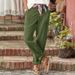 Women's Clothing new casual pants buttoned cotton and linen loose casual pants_ecoleips.com