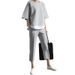 Women's Clothing Two Piece Suit For Women Summer New Style Women's Clothing Split Top + Cropped Pants Casual Fashion Suit For Women_ecoleips.com