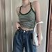 Built-in Chest Pad Stried Camisole Vest For Women Short Slim Fit Beautiful Back Summer Hot Girl Outerwear Sleeveless_ecoleips.com