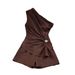 Women's Clothing Elegant Off-Shoulder Pleated Shorts Suit For Women American Style Spring Summer_ecoleips.com