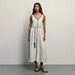 Modern Black & White Contrast Sleeveless Jumper Dress, Deep V-Neck Tie-Waist Bodycon Midi Dress For Women, Chic A-Line Shift Dress For Daily Wear_ecoleips.com