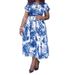 Women's Clothing Large Size Women's Printed Stand Collar Belt Dress_ecoleips.com