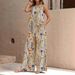 Women's Clothing 3d Digital Printing Printed Sleeveless Tops Set Trousers One Piece Customization_ecoleips.com