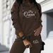 Fashionable Casual Two Piece Set Printed Hooded Long Sleeved Pants For Vacation_ecoleips.com