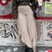 Verve Vacation Casual Style Pleated Split Irregular Design Low Waist Long New Solid Color Draped Midi Skirt_ecoleips.com
