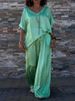 Women's Clothing Plus Size Casual V Neck Pullover Top Multi Color Short Sleeve Length Pants Suit_ecoleips.com