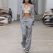 Women's Clothing Early Spring New High Grade Gray Heavy Hot Diamond Double Breasted Suit Trousers Suit Two Piece Suit_ecoleips.com