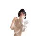 girl Lazy Style High-End Design Turtleneck Sweater Women, Loose Fit For Autumn Winter, Soft And Cozy Pullover White Top_ecoleips.com
