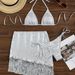 Verve Three-Piece Swimsuit With Fringe, Sexy Tight-Fitting Tie Swimwear For Women, Ins Style Hip-Wrapped Bikini Set_ecoleips.com