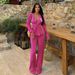 Women's Clothing V Neck Long Sleeved Cardigan Autumn And Winter Casual Two Piece Set_ecoleips.com