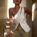 Cross-Border Women's 2025 Summer New Fashion Design Sense Asymmetrical Neck Hook Button Ins Style Hot Girl_ecoleips.com