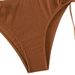 Women's American Style Solid Color High-Waisted Bikini Sexy Beach Two-Piece Swimsuit Sleeveless Wire-Free Nylon_ecoleips.com