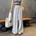 Suitable For All Seasons Narrow Wide-Leg For Women New Lazy Ice Silk Cotton Linen Summer Fashion Thin Draped Petite Yamamoto Pants_ecoleips.com