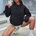 Women's Clothing Oversized Pocket Sleeve T-Shirt - Women's Long Sleeve Casual Top (S-XXXL, Black/White/Grey)_ecoleips.com