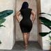 Women's Sexy Pure Desire Dress Summer V-neck Waist Pleated Hip Skirt_ecoleips.com