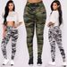 Women's Clothing Camouflage Print Plus Size Casual Trousers Stretchy Slimming Effect Made Of Milk Silk Fabric Women's Leggings_ecoleips.com