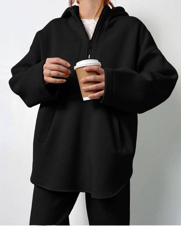 Women's Fashion Zipper Hooded Casual Suit Two-piece Pant Sets_ecoleips.com